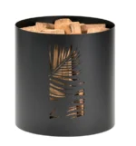 Mesa Leñera Negra con Ruedas 40x41 cm