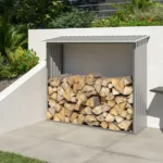 Cobertizo Metálico para Leña Gris 1.36 m²